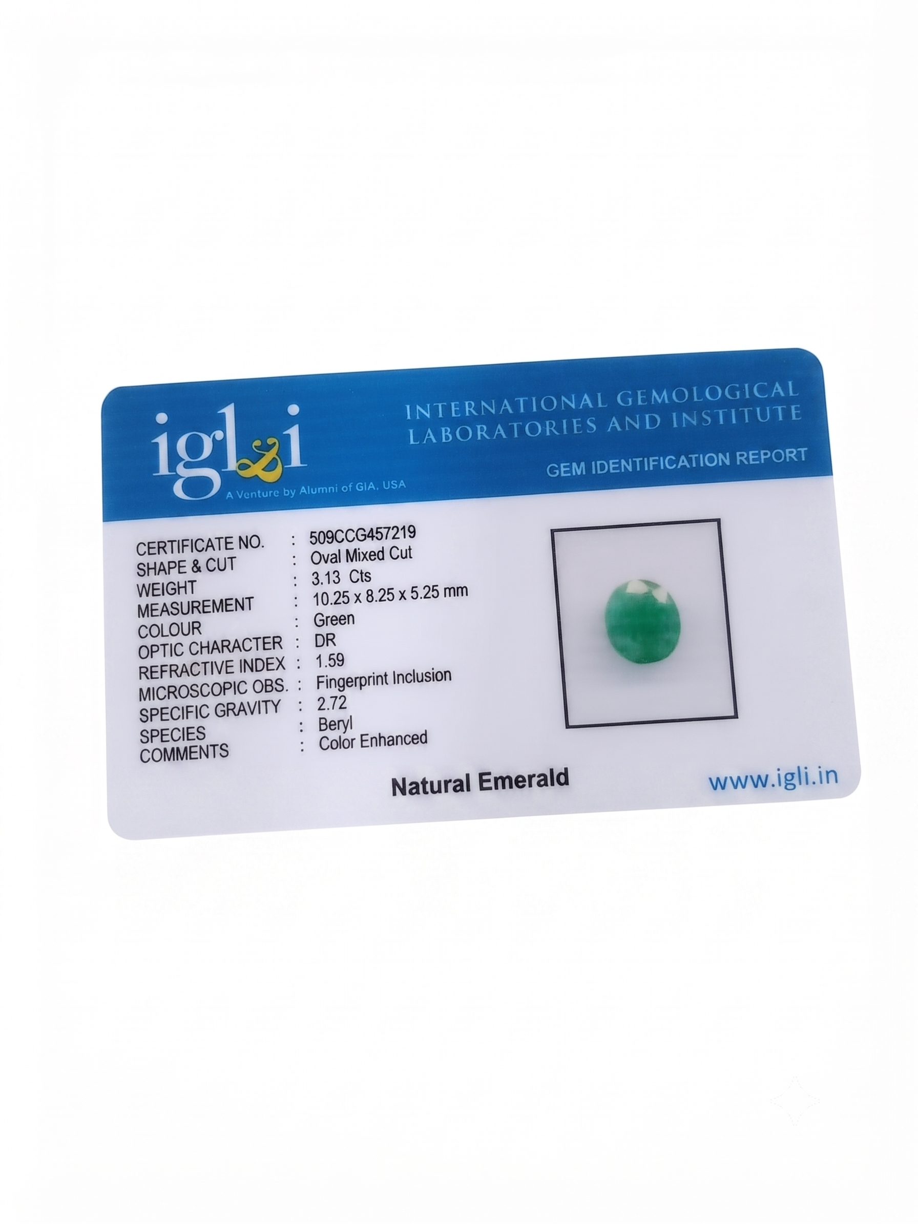 Natural Emerald (Panna) Oval Cabochon – 3.13 Carat Certified Gemstone - Image 3