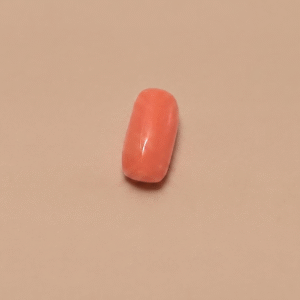 Natural Red Coral (Moonga) Gemstone – 3.31 Carat | Capsule Cabochon Cut