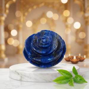 Natural Lapis Lazuli Hand Carved Rose Flower | Healing Crystal Rose for Love, Harmony & Home Décor