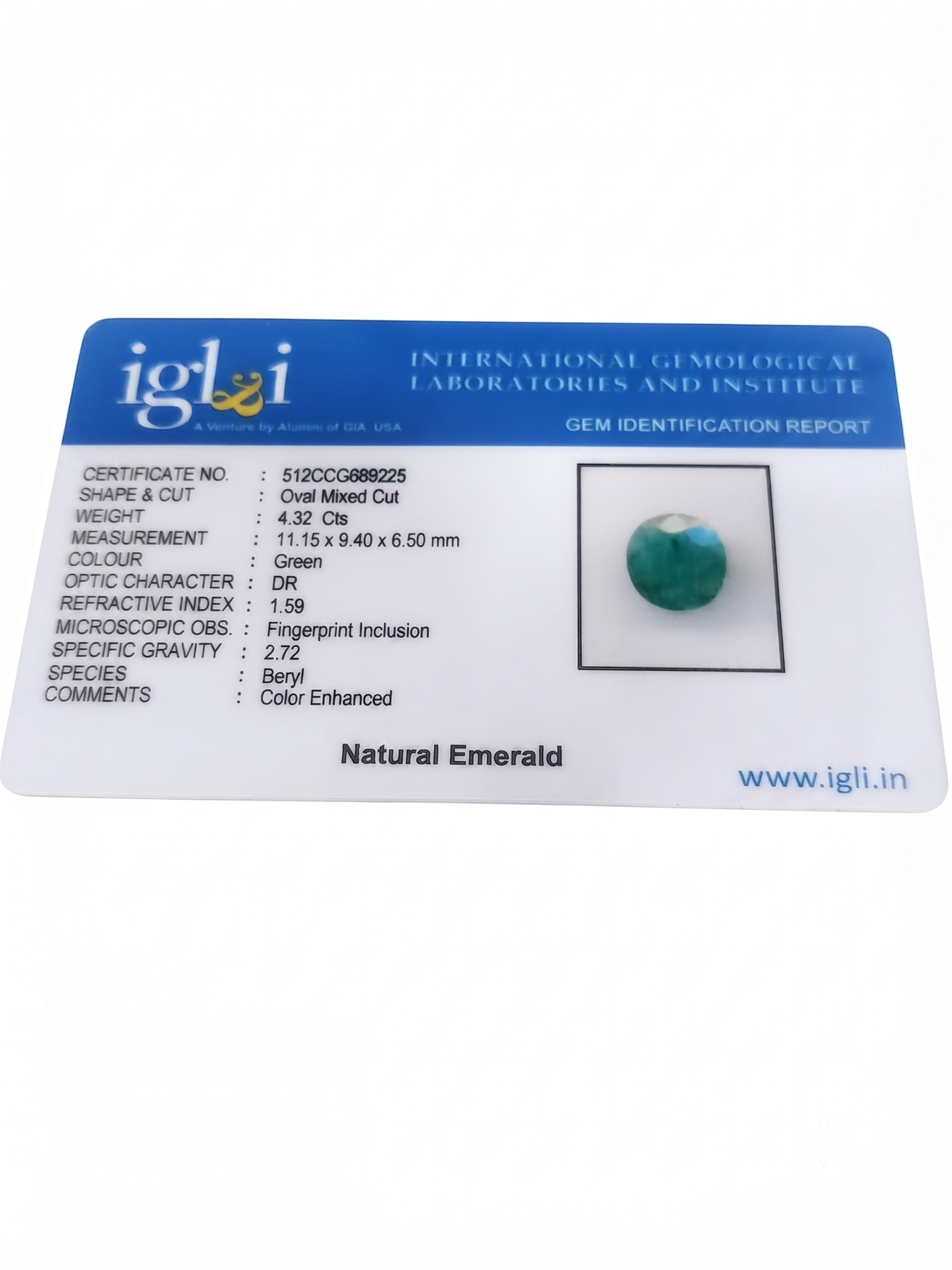 Natural Emerald (Panna) Gemstone – 4.32 Carat Certified Oval Mixed Cut Green Emerald - Image 5