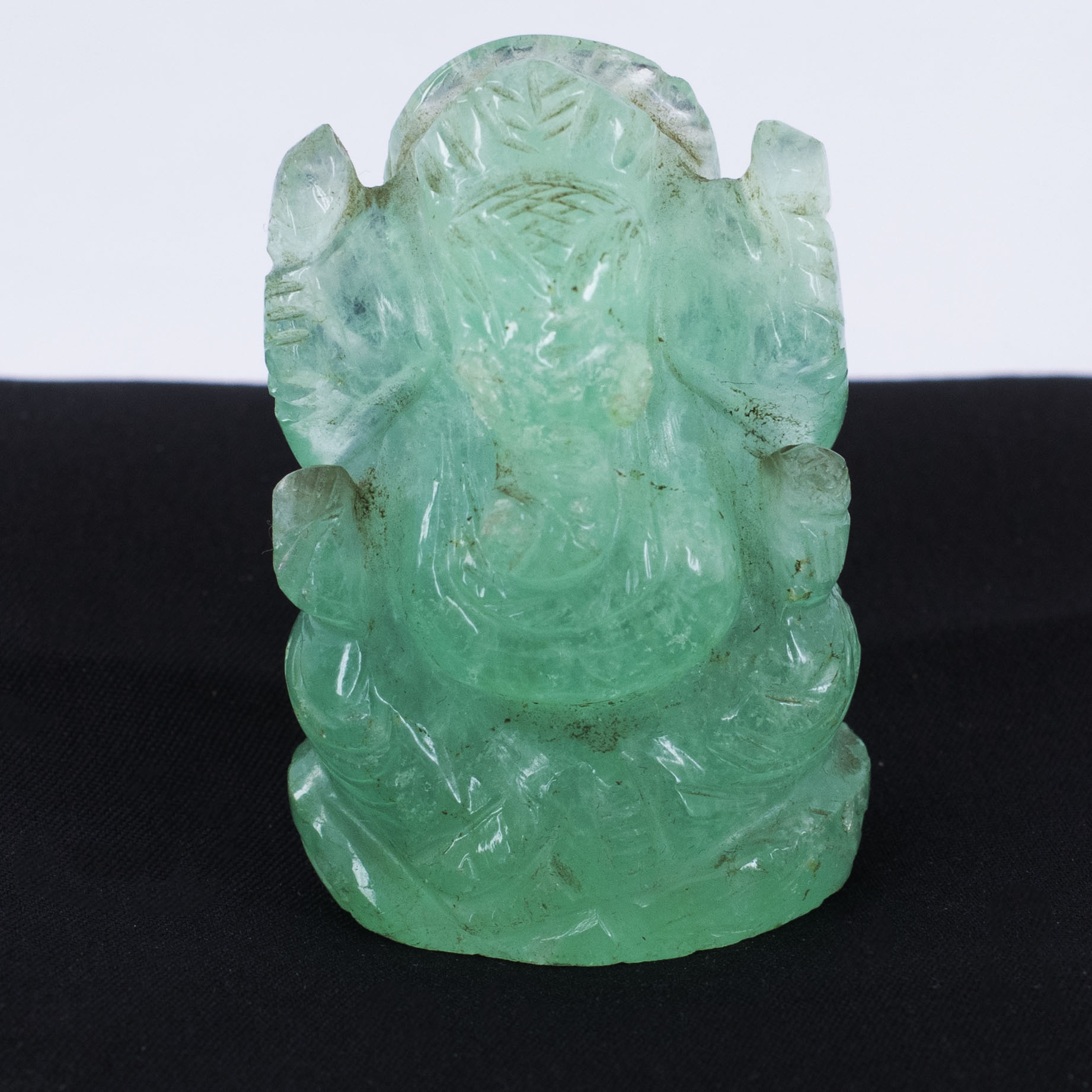 Natural Fluorite Ganesha Idol | Crystal Lord Ganesha Statue for Wisdom, Protection & Prosperity - Image 4