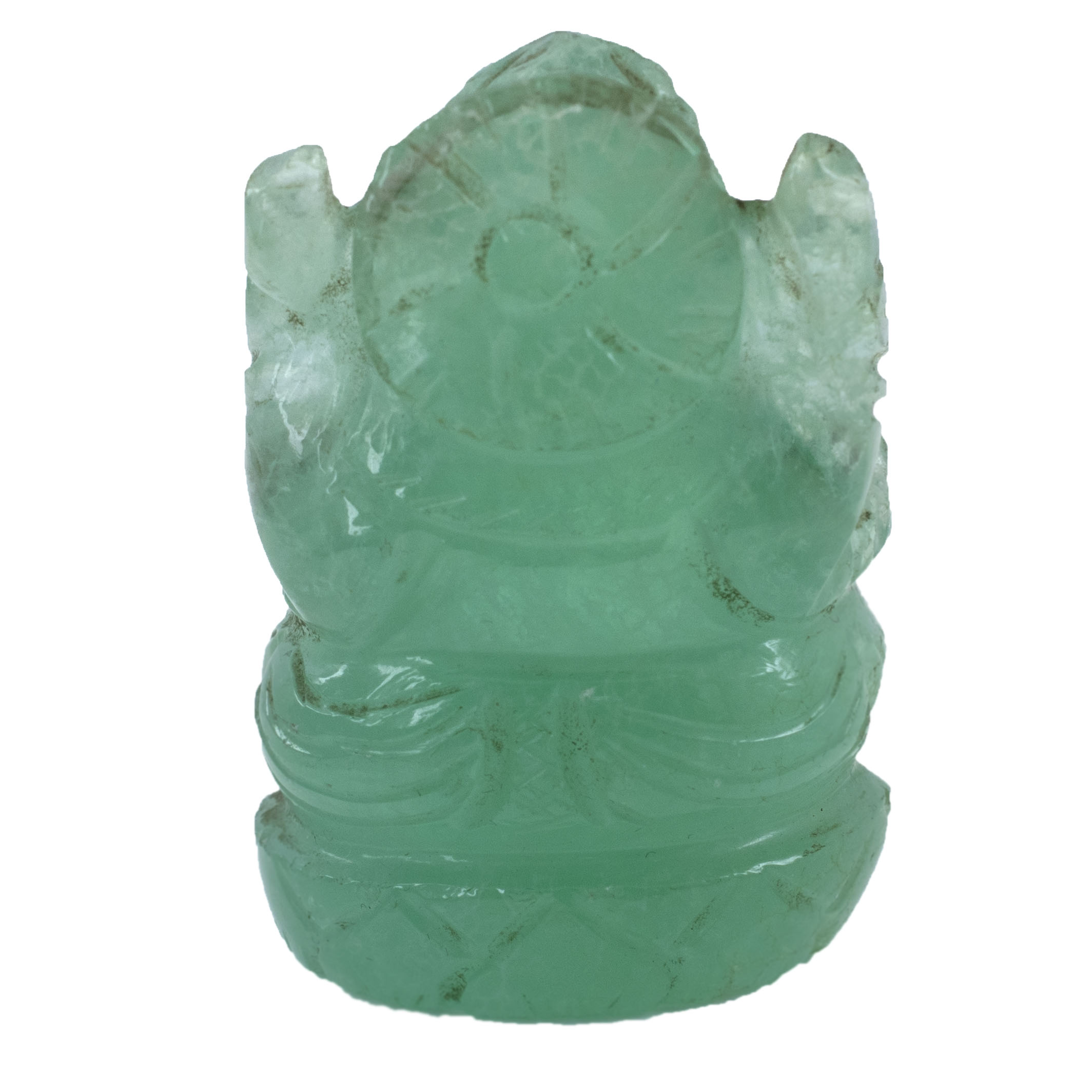Natural Fluorite Ganesha Idol | Crystal Lord Ganesha Statue for Wisdom, Protection & Prosperity - Image 3