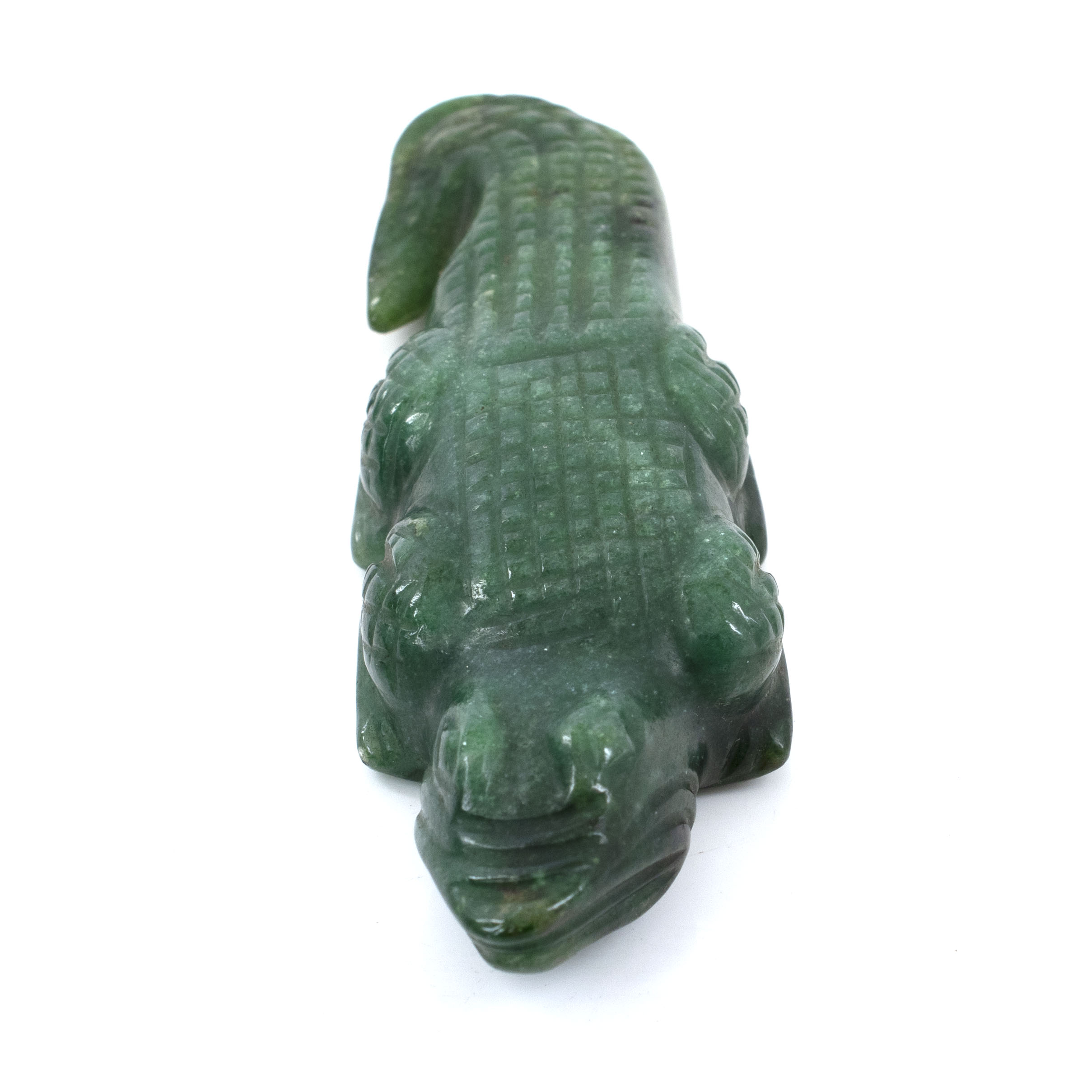 Natural Green Aventurine Crocodile Crystal Carving – Handcrafted Healing Gemstone for Protection & Prosperity