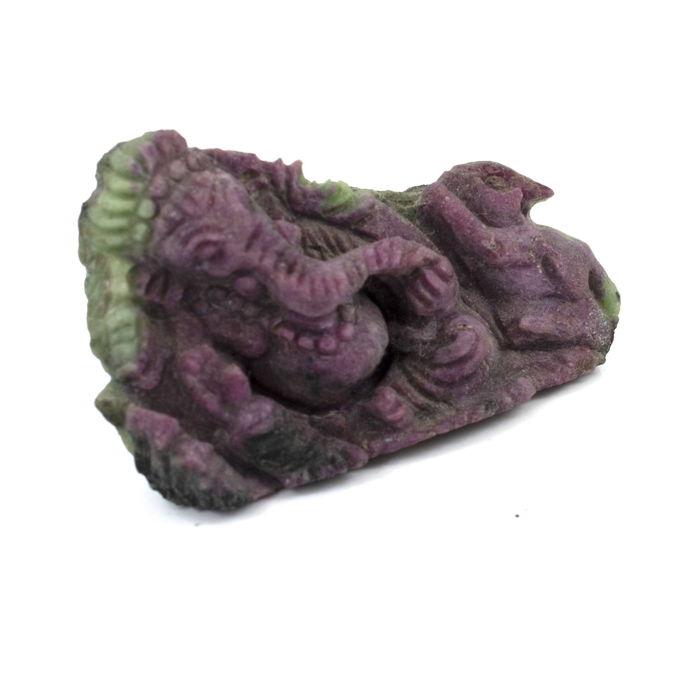 Natural Ruby Zoisite Ganesha Carving Statue | Handcrafted Gemstone Ganesh Idol for Prosperity & Spiritual Healing - Image 2