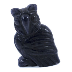 Natural Black Obsidian Owl Crystal Carving – Handcrafted Healing Gemstone Owl for Protection & Wisdom