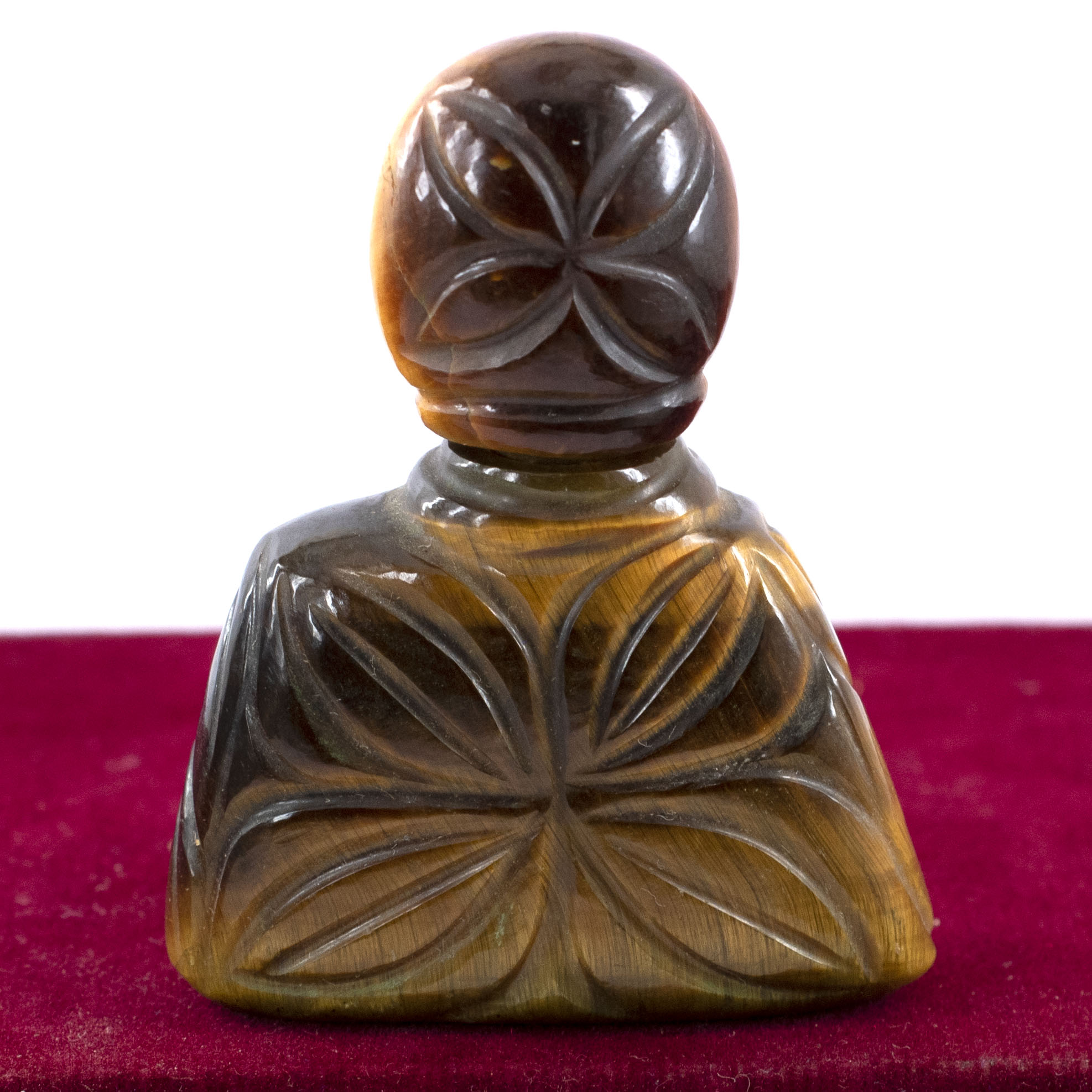 Natural Tiger Eye Buddha Idol / Hand-Carved Tiger Eye Crystal Statue