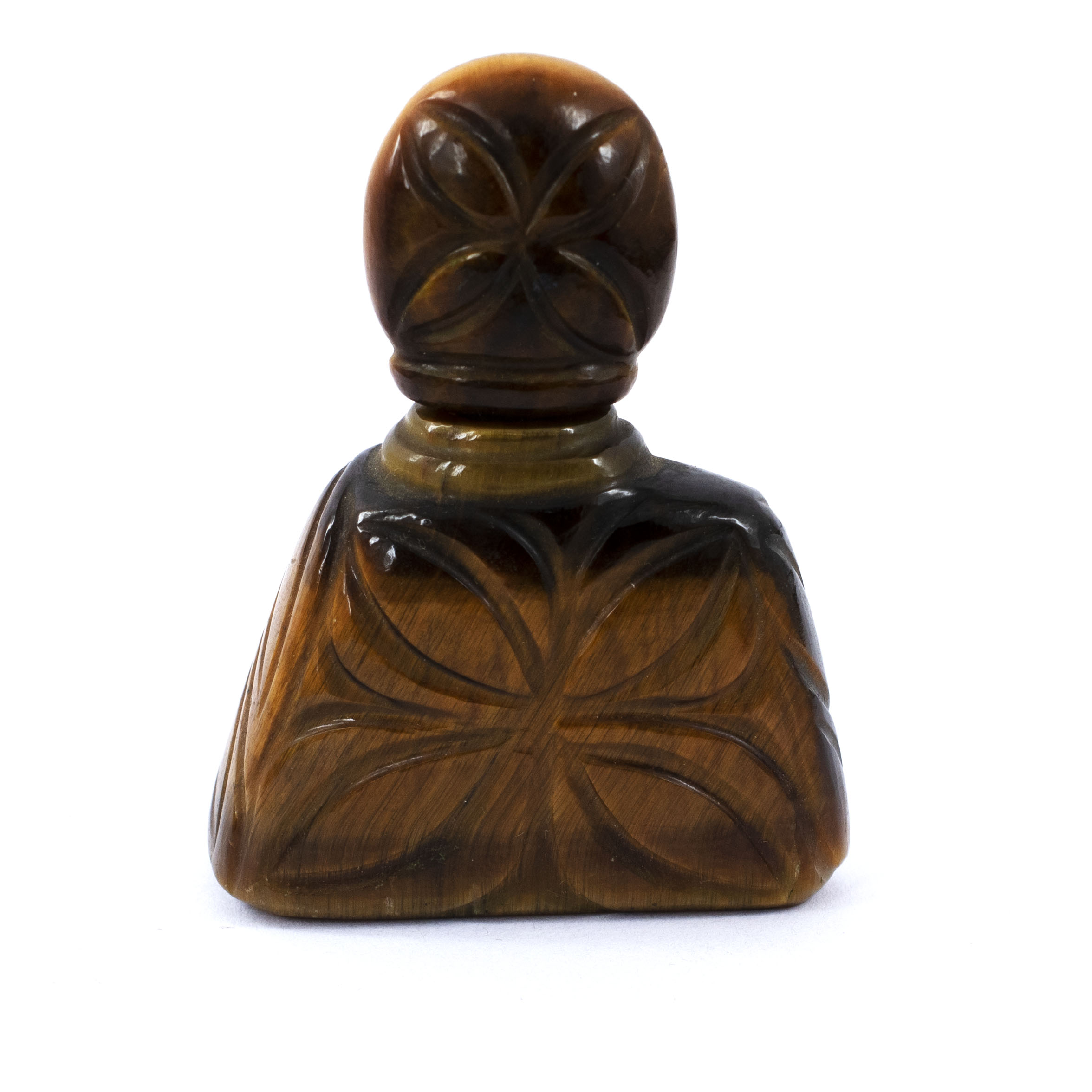 Natural Tiger Eye Buddha Idol / Hand-Carved Tiger Eye Crystal Statue - Image 3
