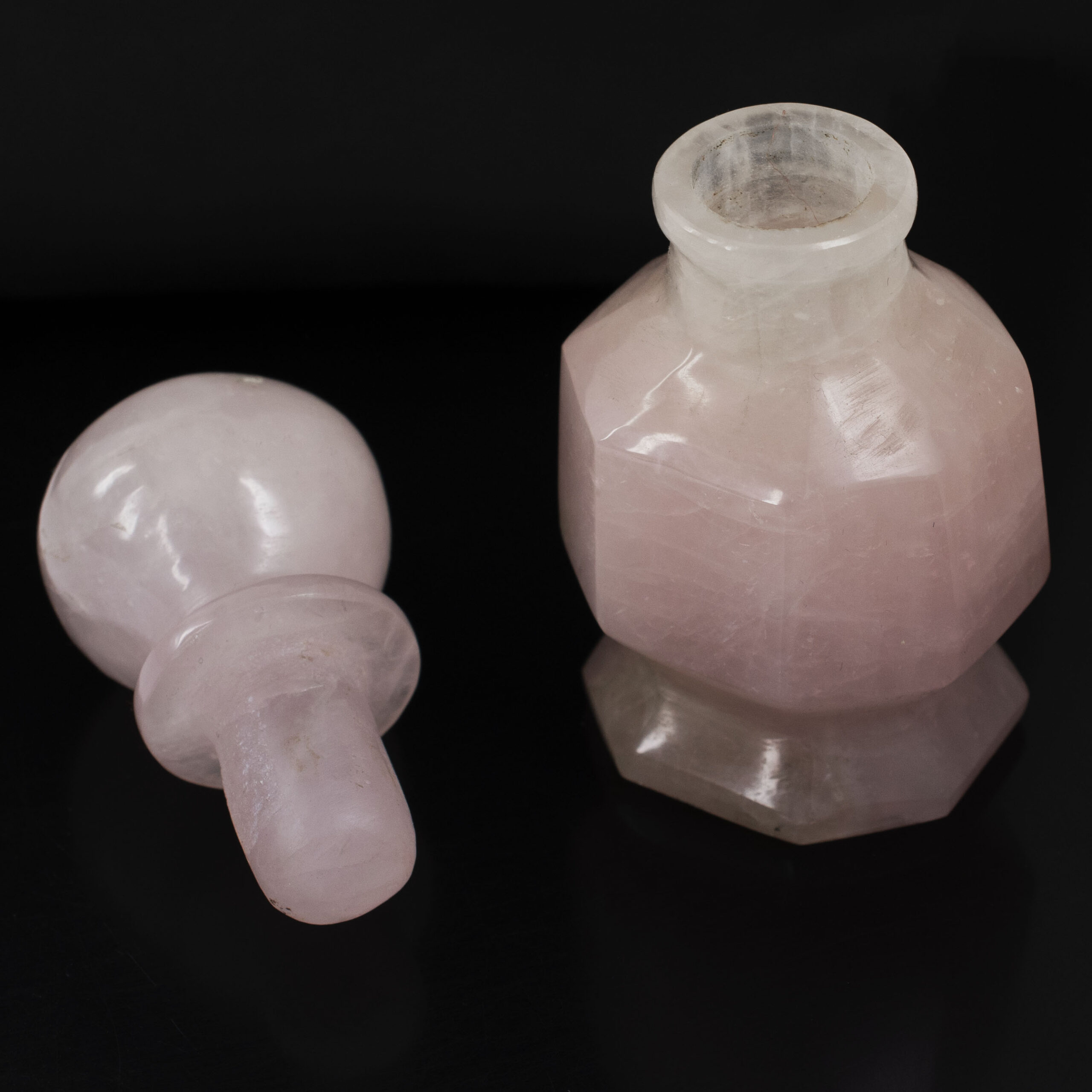 Rose Quartz Crystal Perfume Bottle – Natural Healing Gemstone Bottle - Image 4