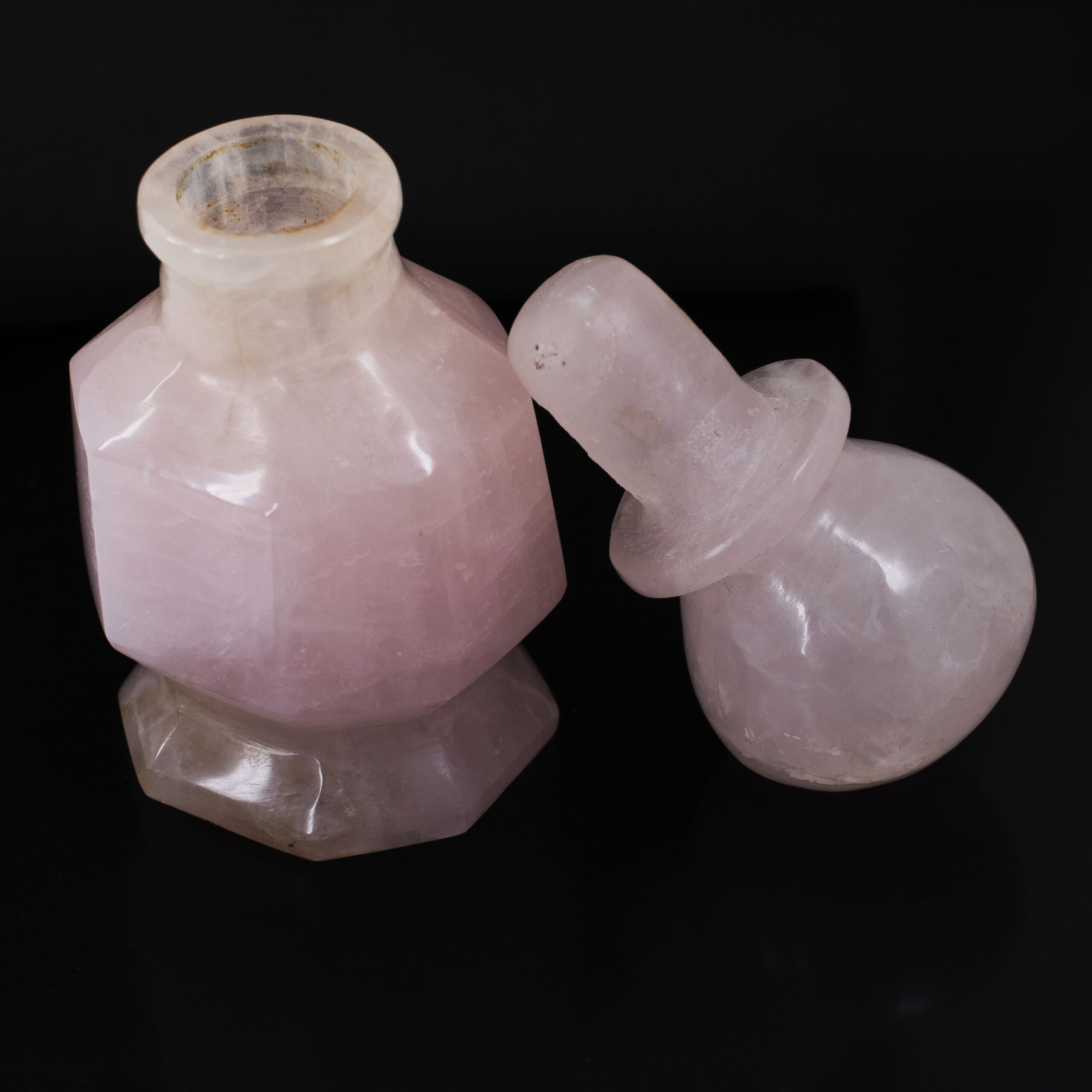 Rose Quartz Crystal Perfume Bottle – Natural Healing Gemstone Bottle - Image 2