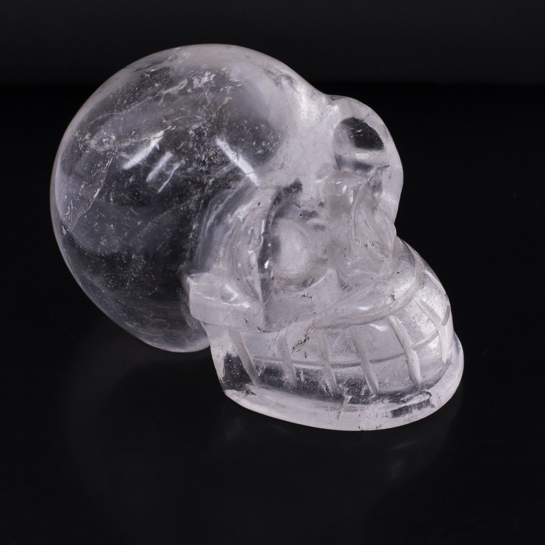 Natural Clear Quartz Crystal Skull – Handcrafted Healing Gemstone Skull for Energy Amplification & Protection - Image 3