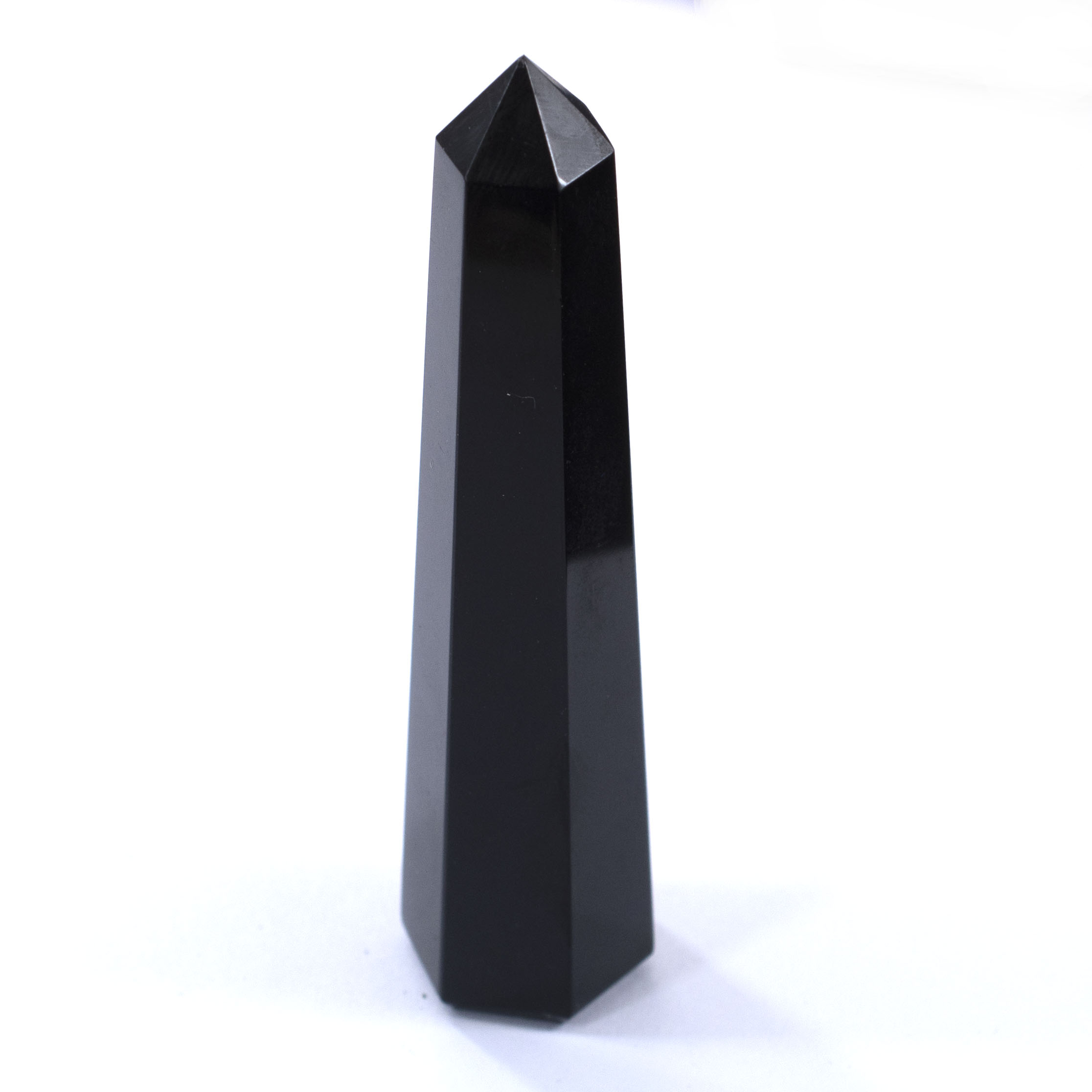 Natural Black Obsidian Crystal Tower Point | Hand Polished Healing Obelisk for Protection & Energy Cleansing - Image 3