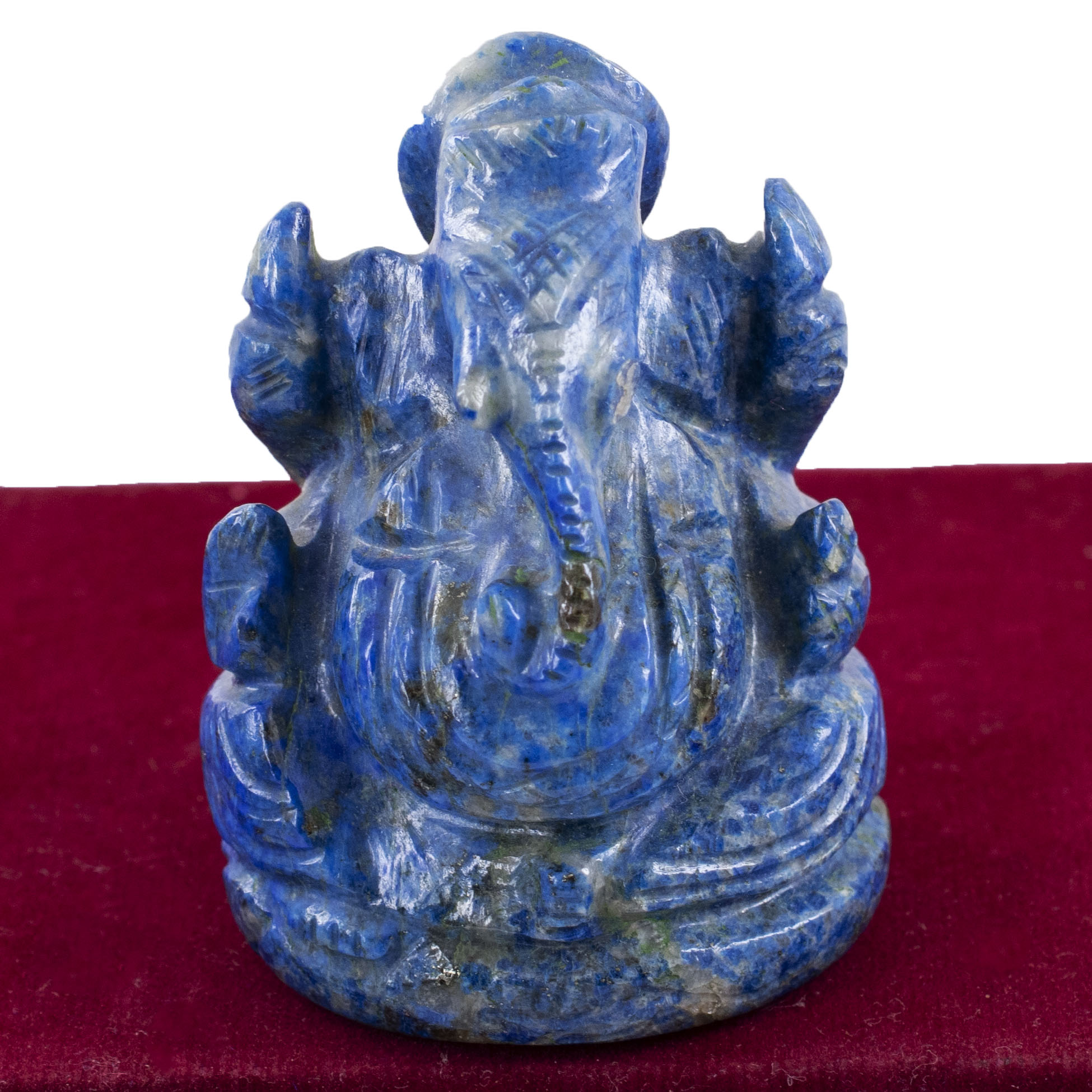 Natural Lapis Lazuli Ganesha Idol – Hand-Carved Crystal Ganesh Statue for Spiritual Healing & Vastu - Image 2