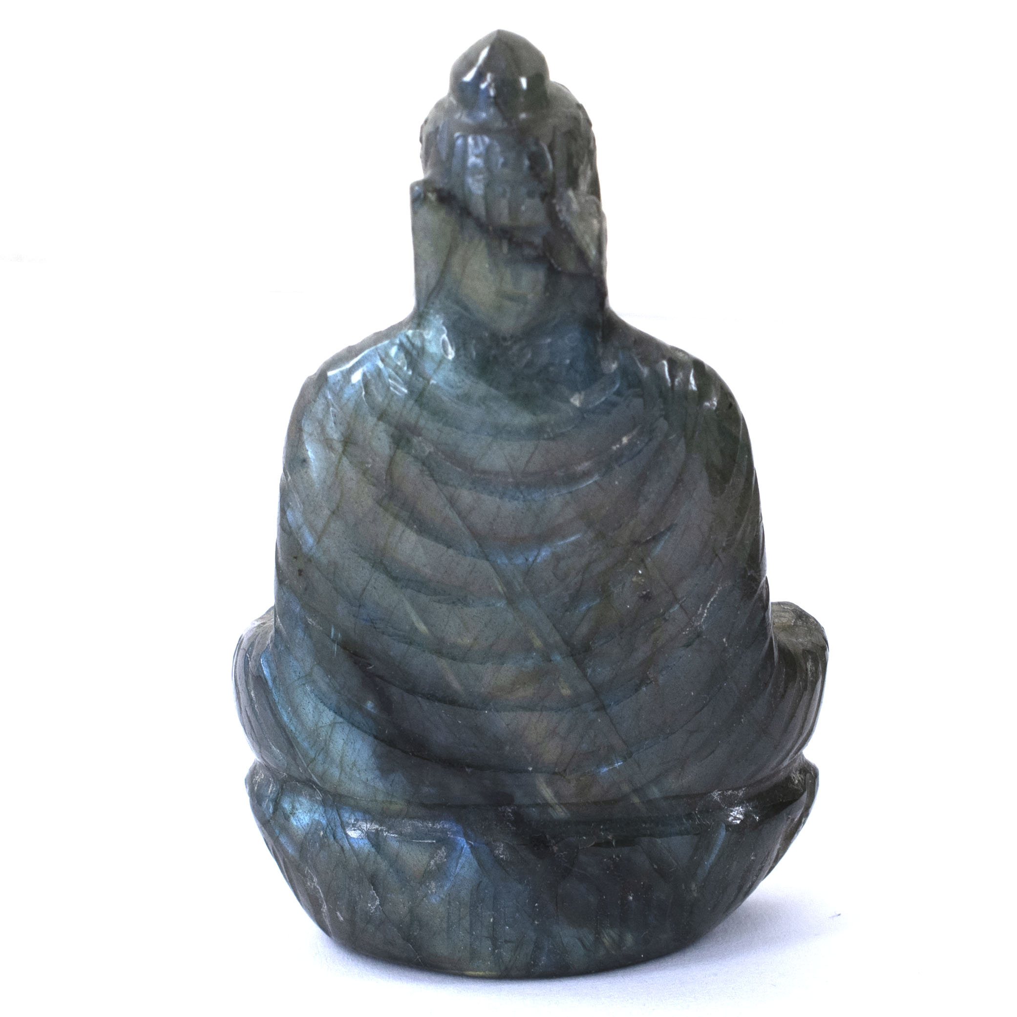 Natural Labradorite Meditating Buddha Statue – Hand Carved Crystal Buddha Idol for Healing, Protection & Spiritual Décor - Image 3