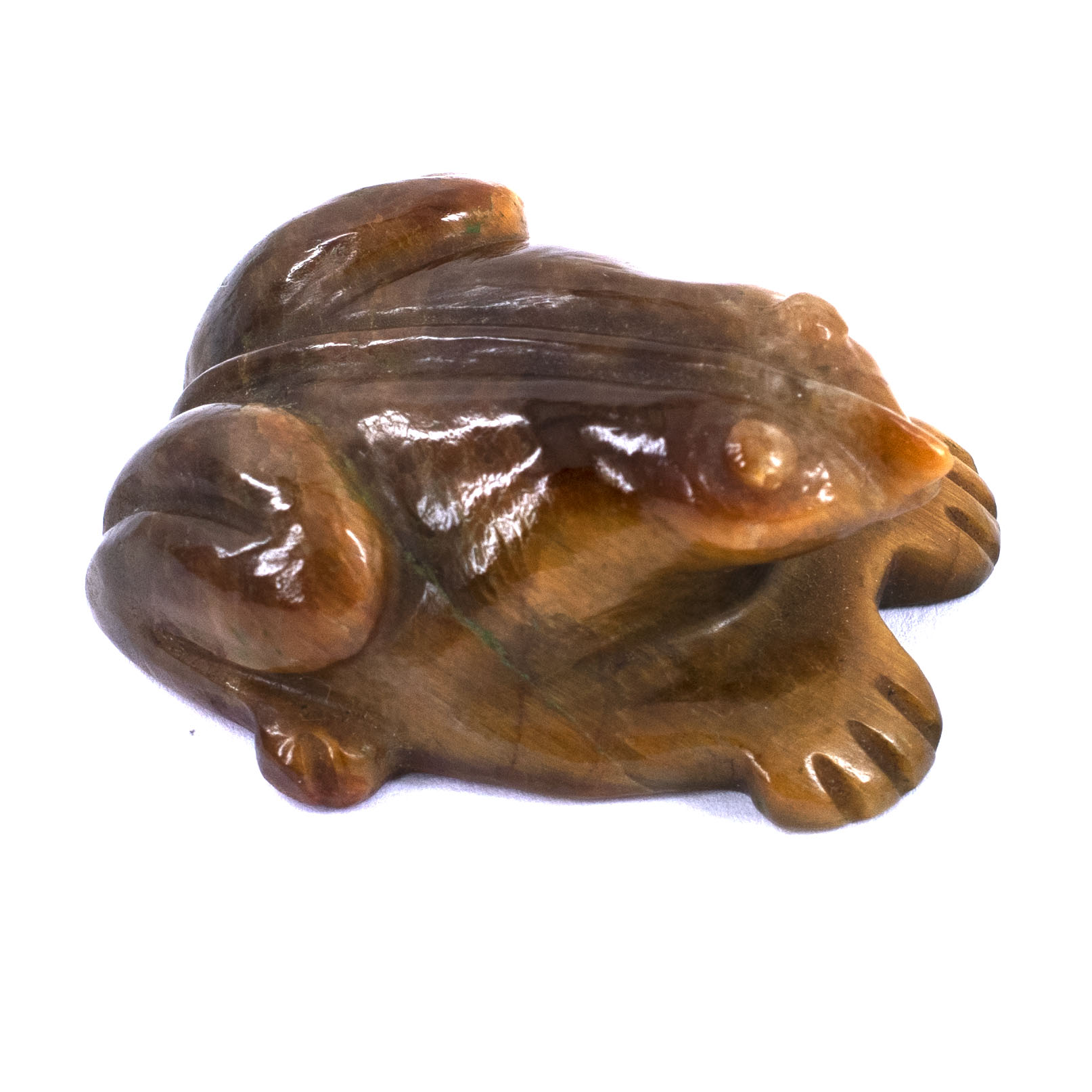 Natural Tiger Eye Frog Carving – Hand-Carved Crystal Frog for Wealth, Luck & Prosperity - Image 2