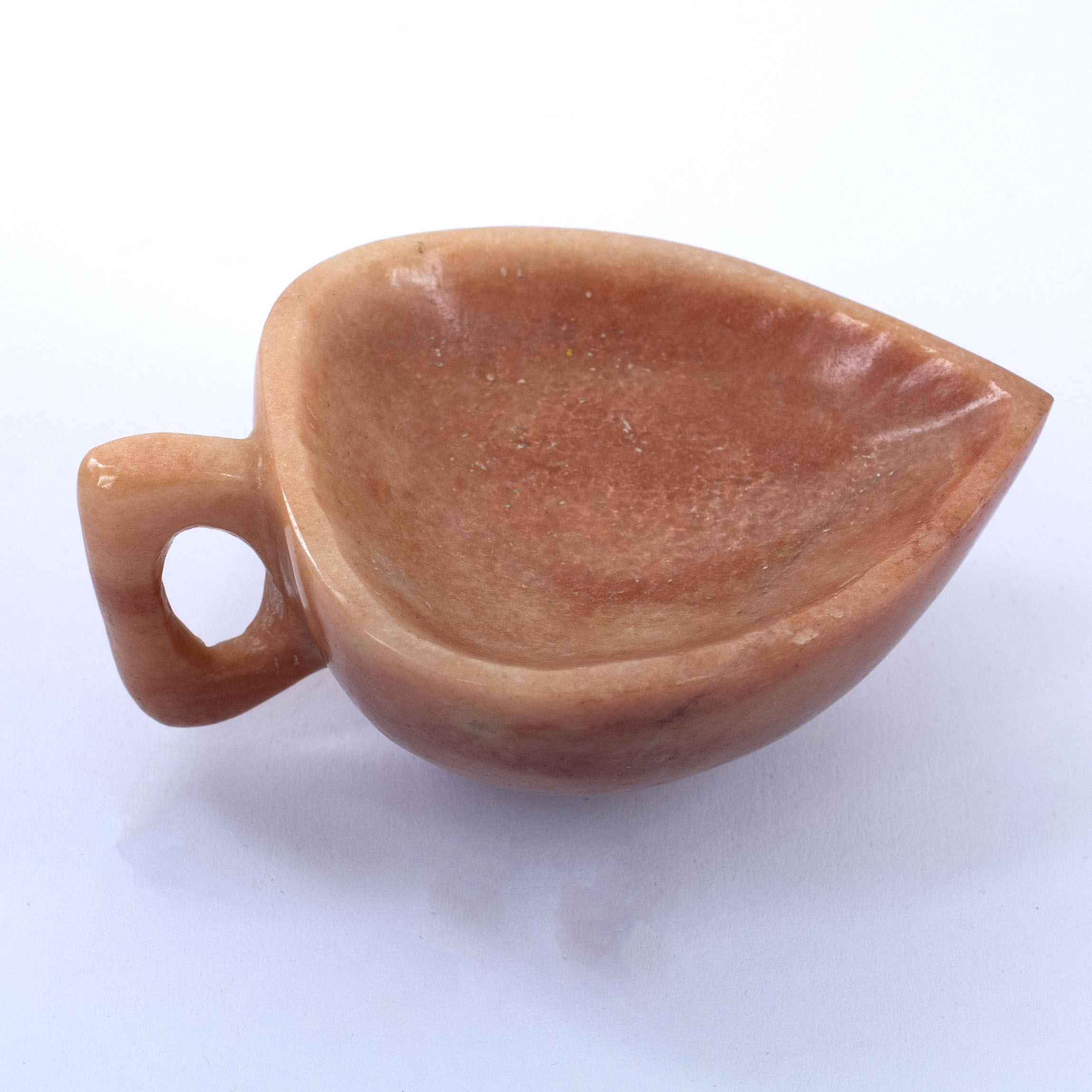 Natural Orange Agate Crystal Diya / Handcrafted Healing Stone Oil Lamp