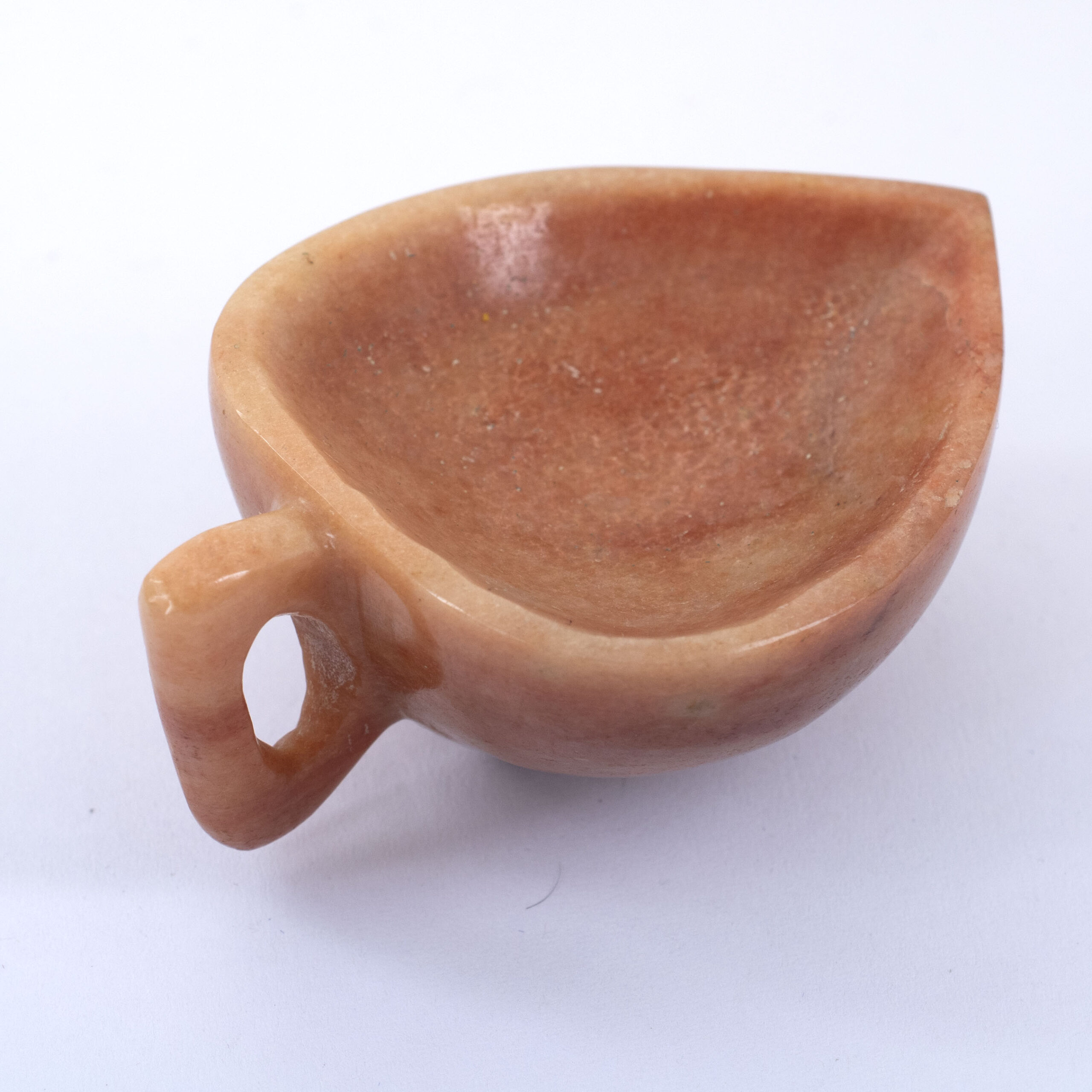 Natural Orange Agate Crystal Diya / Handcrafted Healing Stone Oil Lamp - Image 3
