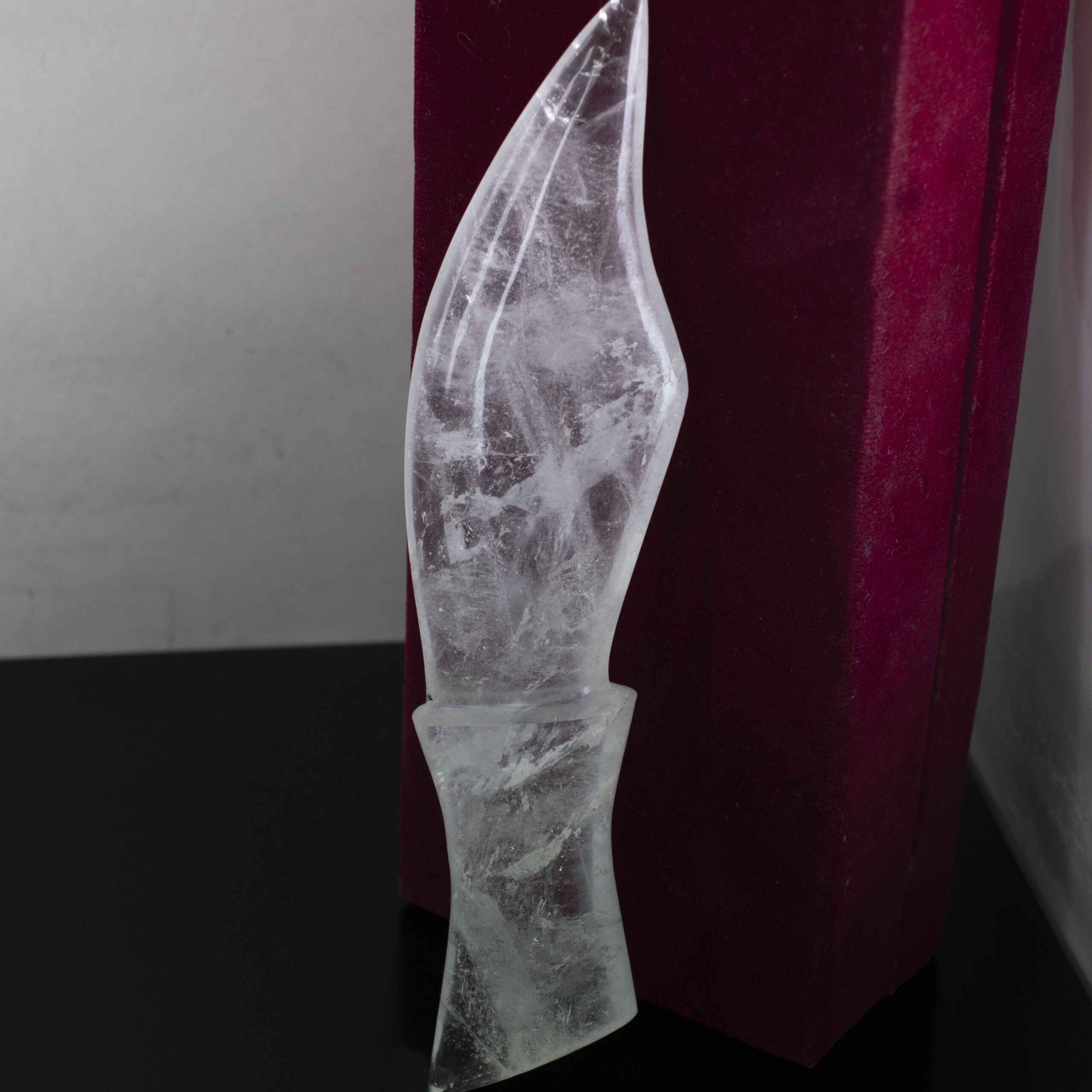 Natural Clear Quartz (Sphatik) Crystal Gua Sha Massage Tool | Healing Stone Face & Body Massager - Image 3