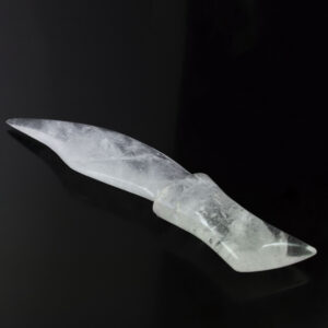 Natural Clear Quartz (Sphatik) Crystal Gua Sha Massage Tool | Healing Stone Face & Body Massager