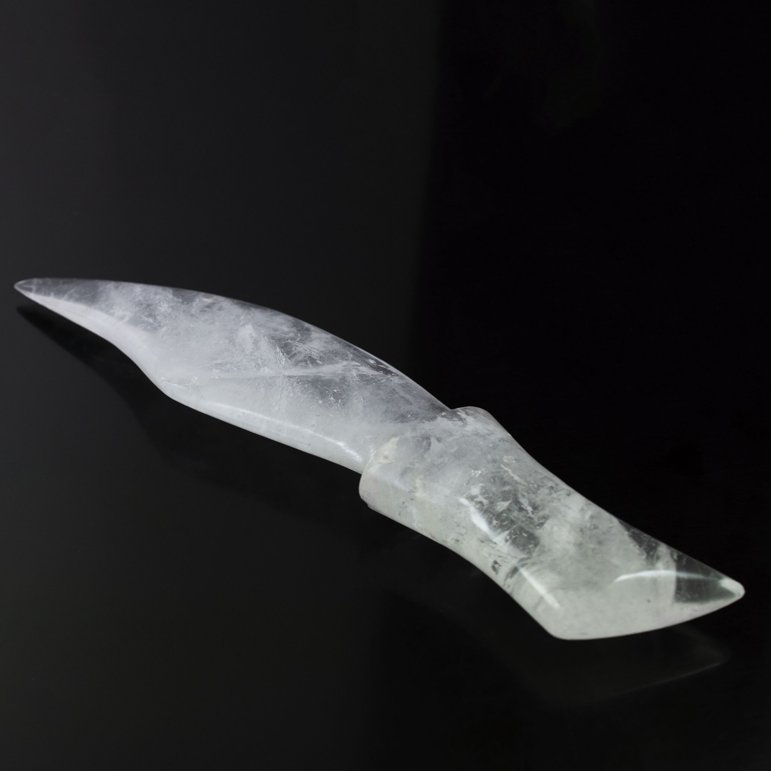 Natural Clear Quartz (Sphatik) Crystal Gua Sha Massage Tool | Healing Stone Face & Body Massager