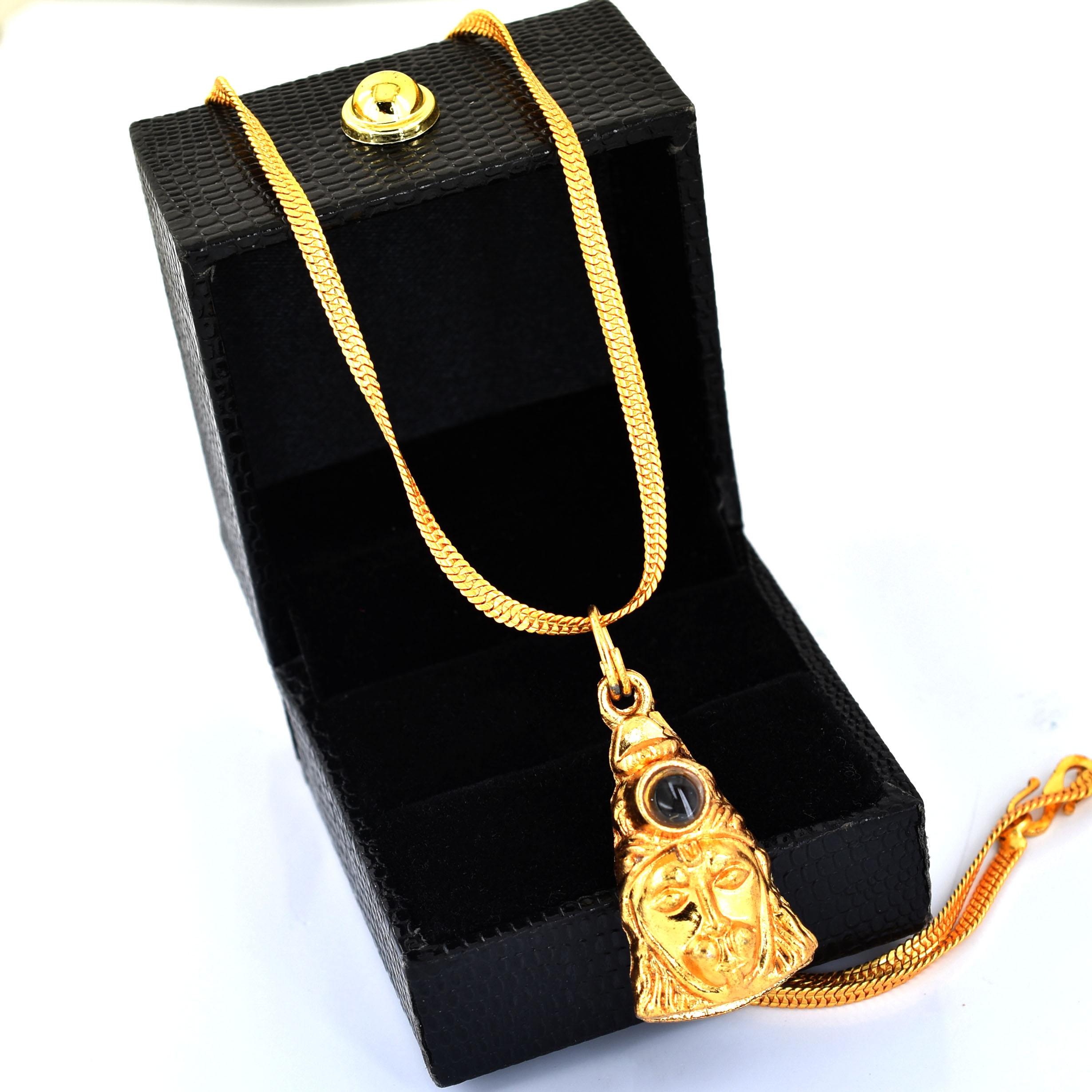 66.75 Ct Gold Plated Lord Shiva Pendant with Black Gemstone | Spiritual Mahadev Pendant - Image 5