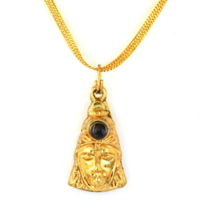 66.75 Ct Gold Plated Lord Shiva Pendant with Black Gemstone | Spiritual Mahadev Pendant
