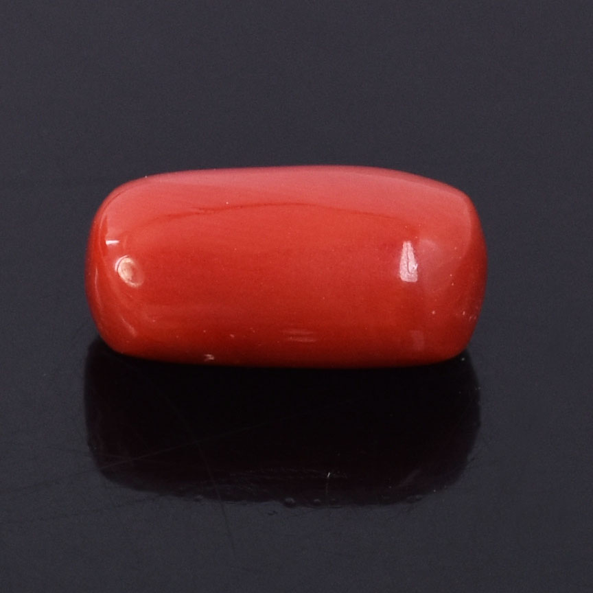 Natural Red Coral (Moonga) Gemstone – 4.87 Carat | Oval Cushion Cabochon Cut - Image 3