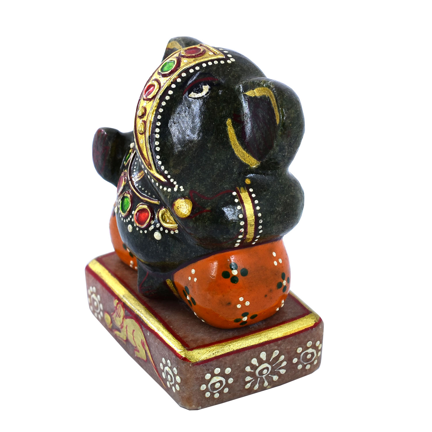 Natural Black Ganesha Idol – Handcrafted Spiritual Statue for Home & Office - Image 2