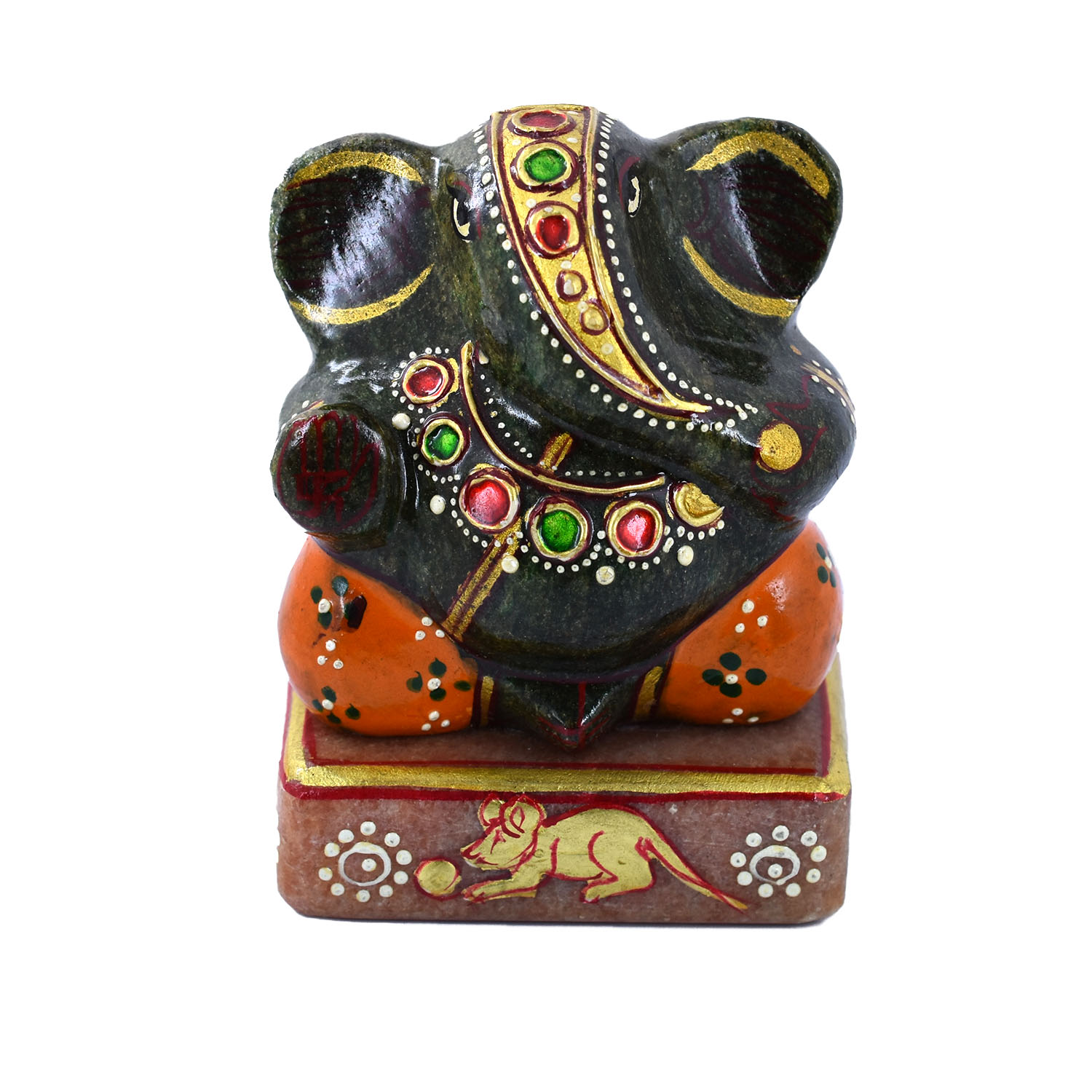 Natural Black Ganesha Idol – Handcrafted Spiritual Statue for Home & Office - Image 4