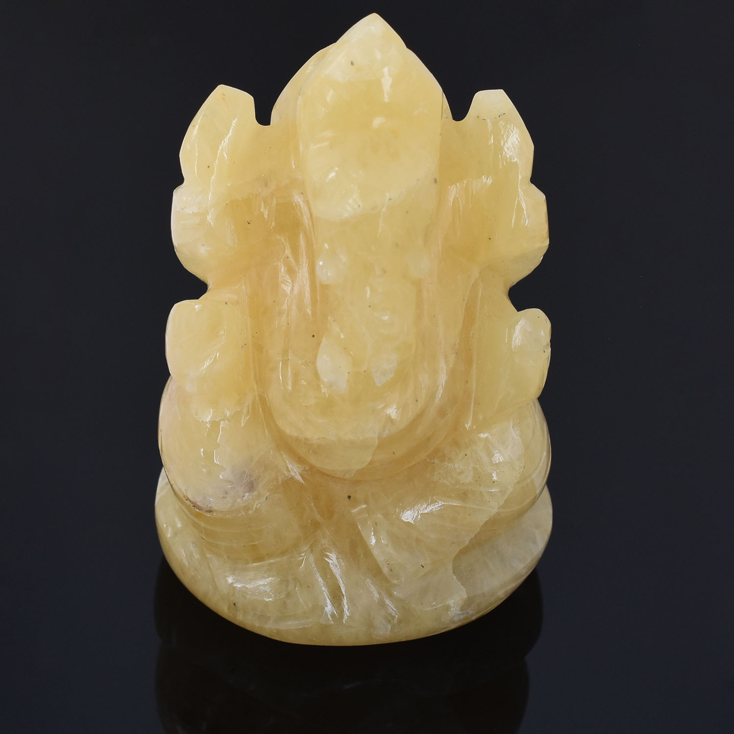 Natural Yellow Calcite Lord Ganesha Idol – Hand-Carved Crystal Ganesh Murti for Prosperity, Wisdom & Positive Energy - Image 2