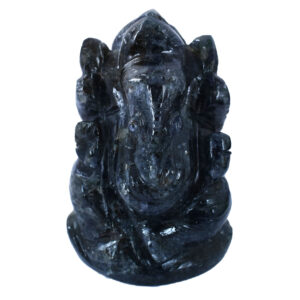 Natural Black Crystal Ganesha Idol | Hand-Carved Crystal Lord Ganesha Statue | Spiritual Home Décor & Meditation Idol
