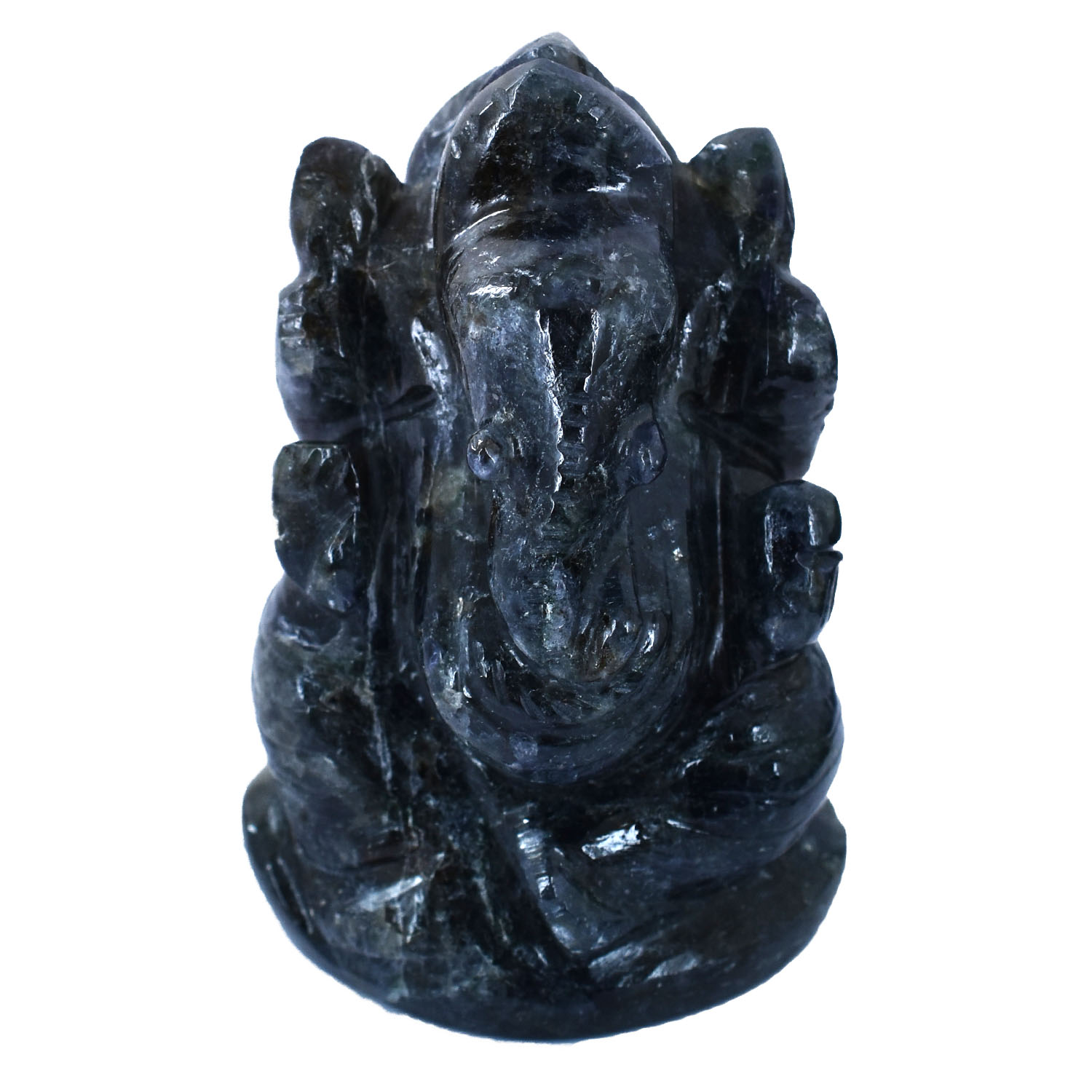 Natural Black Crystal Ganesha Idol | Hand-Carved Crystal Lord Ganesha Statue | Spiritual Home Décor & Meditation Idol