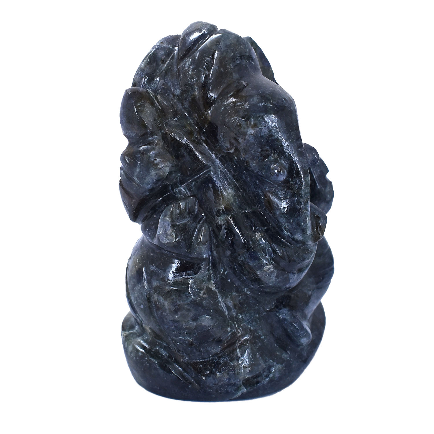 Natural Black Crystal Ganesha Idol | Hand-Carved Crystal Lord Ganesha Statue | Spiritual Home Décor & Meditation Idol - Image 3