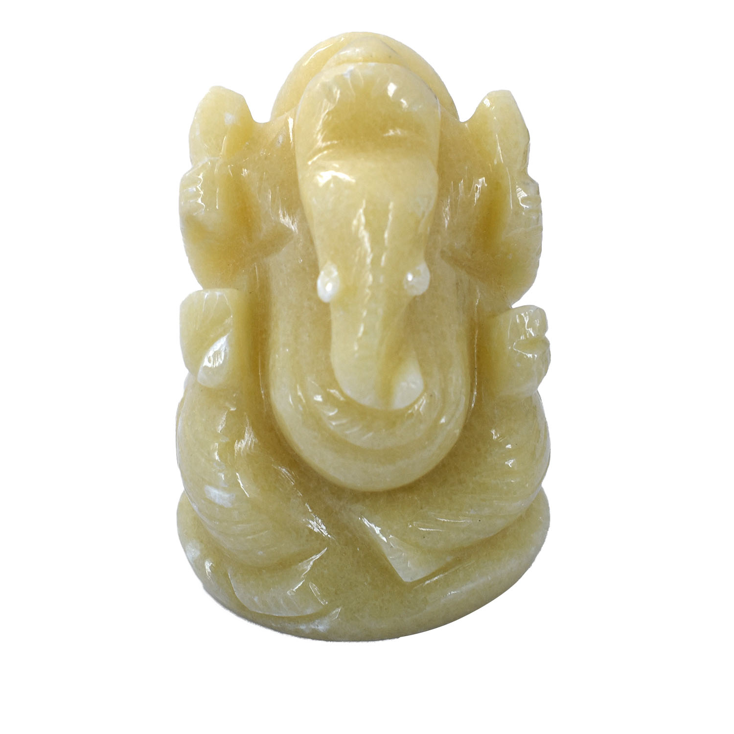 Natural Yellow Aventurine Ganesha Idol – Handcrafted Crystal Lord Ganesha Statue for Prosperity, Wisdom & Positive Energy