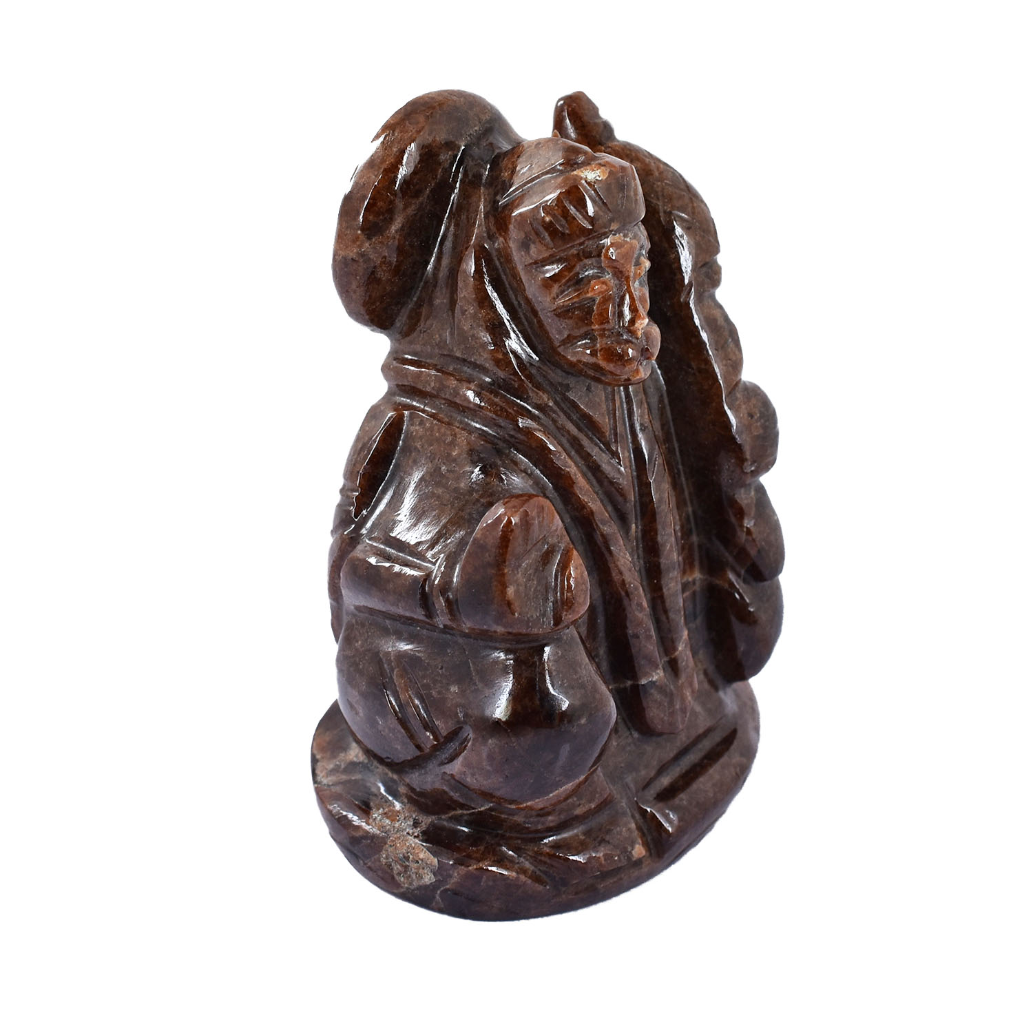 Natural Brown Stone Hand-Carved Bajrangbali (Lord Hanuman) Idol | Handmade Spiritual Statue for Home & Temple - Image 3