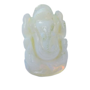 Opalite Lord Ganesha Idol – Hand-Carved Crystal Ganesh Statue for Spiritual Healing, Home Temple, Office & Vastu Decor