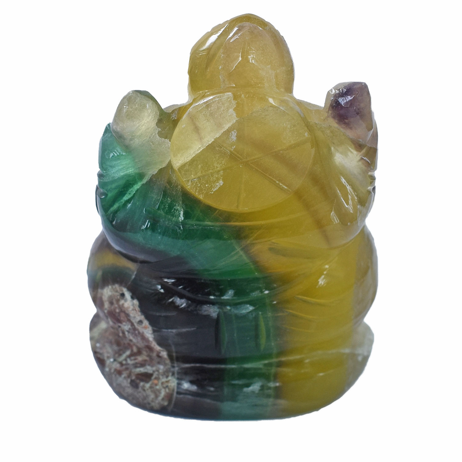 Natural Multi Fluorite Lord Ganesha Idol | Hand-Carved Crystal Ganesh Statue for Home & Temple - Image 3