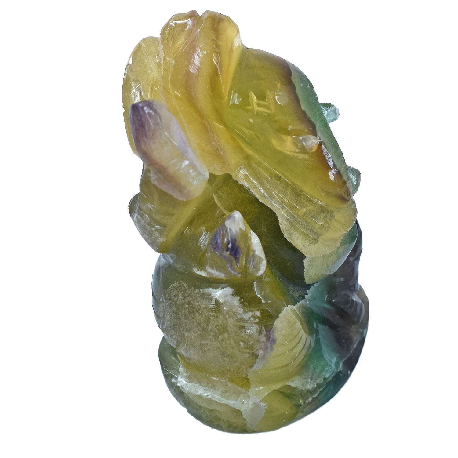 Natural Multi Fluorite Lord Ganesha Idol | Hand-Carved Crystal Ganesh Statue for Home & Temple - Image 4