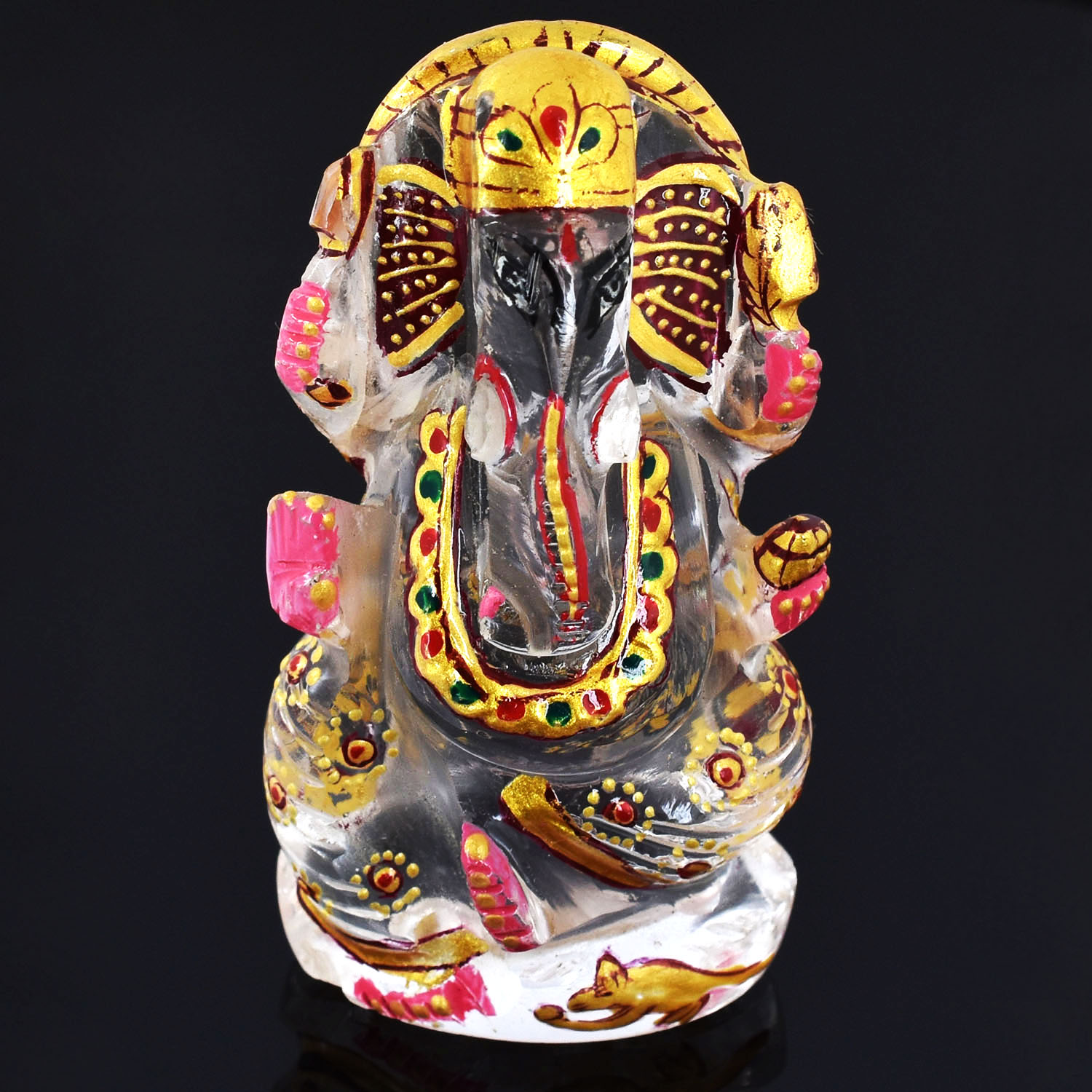 Natural Sphatik (Clear Quartz) Lord Ganesha Idol | Handcrafted Crystal Ganesh Murti for Home, Office, Temple & Vastu - Image 3
