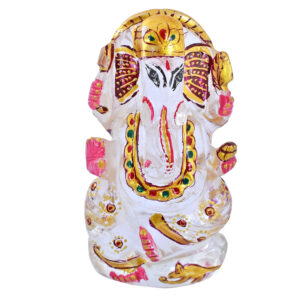 Natural Sphatik (Clear Quartz) Lord Ganesha Idol | Handcrafted Crystal Ganesh Murti for Home, Office, Temple & Vastu