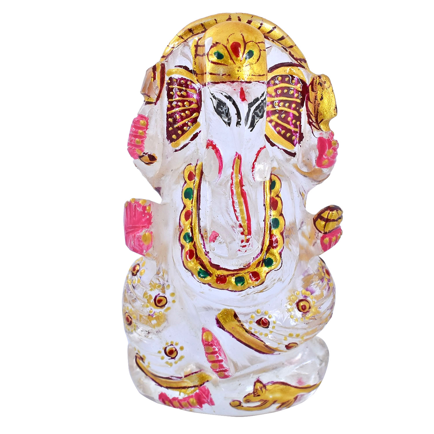 Natural Sphatik (Clear Quartz) Lord Ganesha Idol | Handcrafted Crystal Ganesh Murti for Home, Office, Temple & Vastu