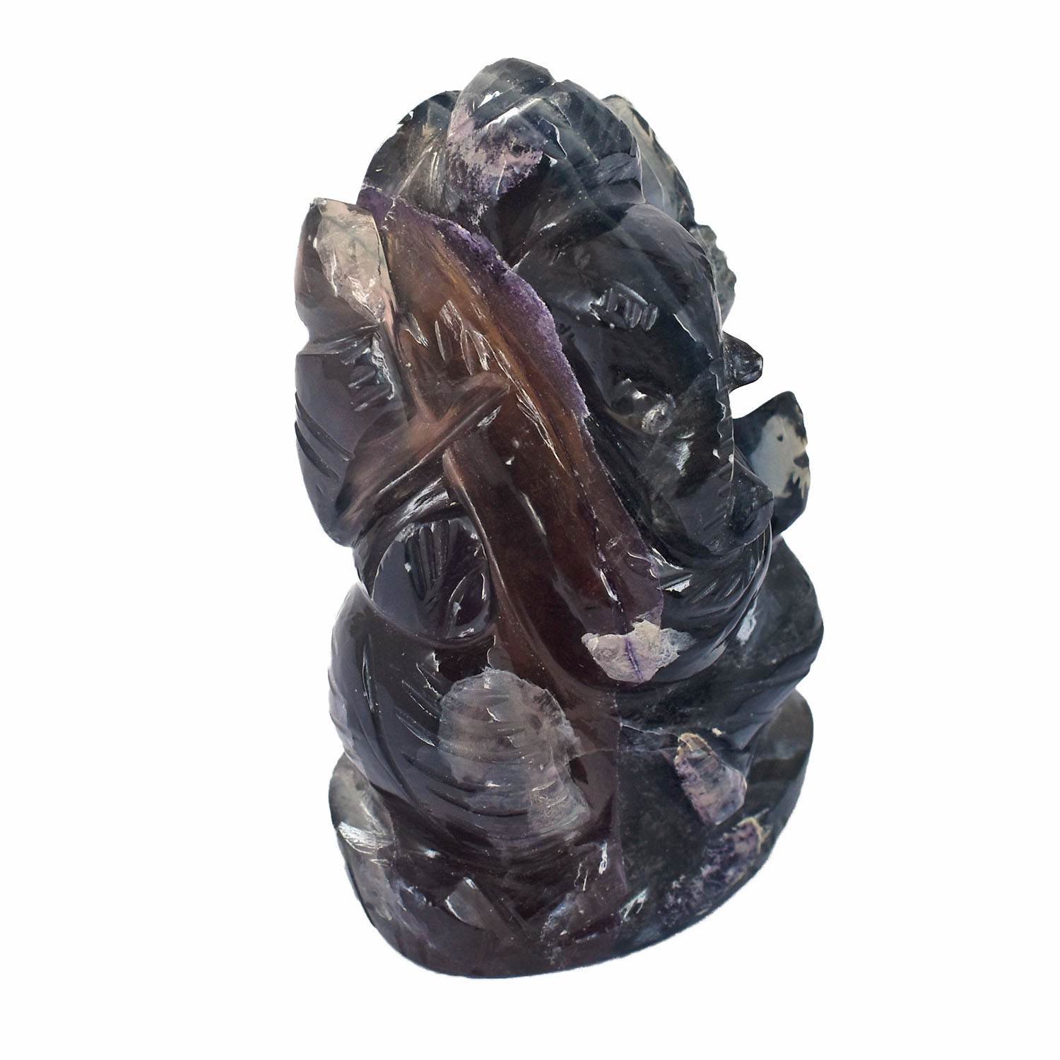 Natural Rainbow Fluorite Ganesha Idol – Handcrafted Crystal Lord Ganesha Statue for Wisdom, Protection & Spiritual Growth - Image 2