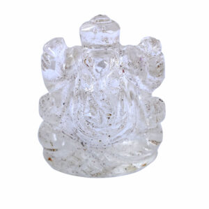Natural Clear Crystal Ganesha Idol | Hand-Carved Crystal Lord Ganesha Statue | Spiritual Home Décor & Meditation Idol
