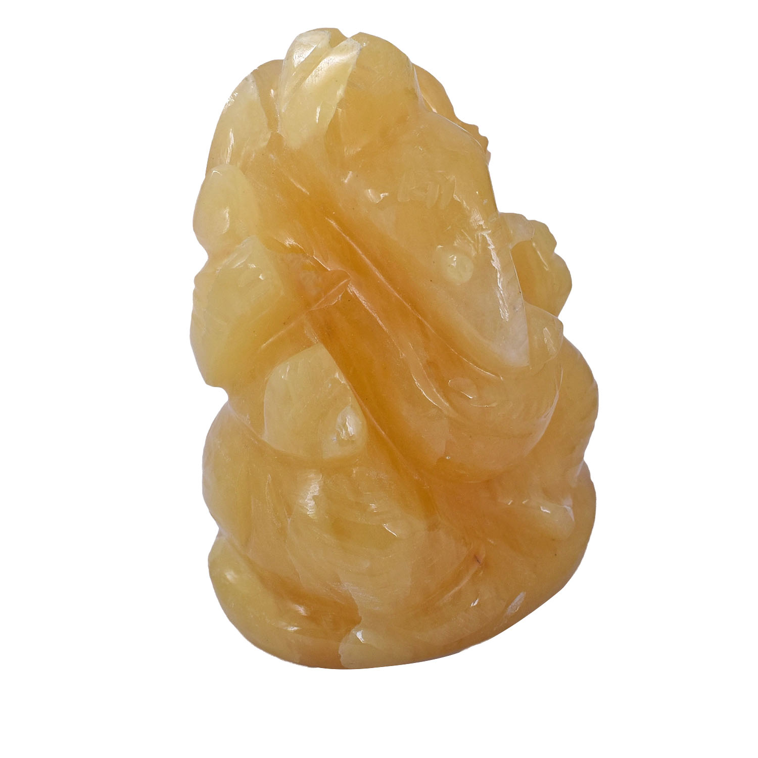 Natural Yellow Calcite Lord Ganesha Idol – Hand-Carved Crystal Ganesh Statue for Prosperity, Wisdom & Positive Energy - Image 2