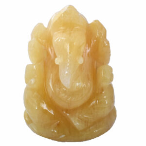 Natural Yellow Calcite Lord Ganesha Idol – Hand-Carved Crystal Ganesh Statue for Prosperity, Wisdom & Positive Energy
