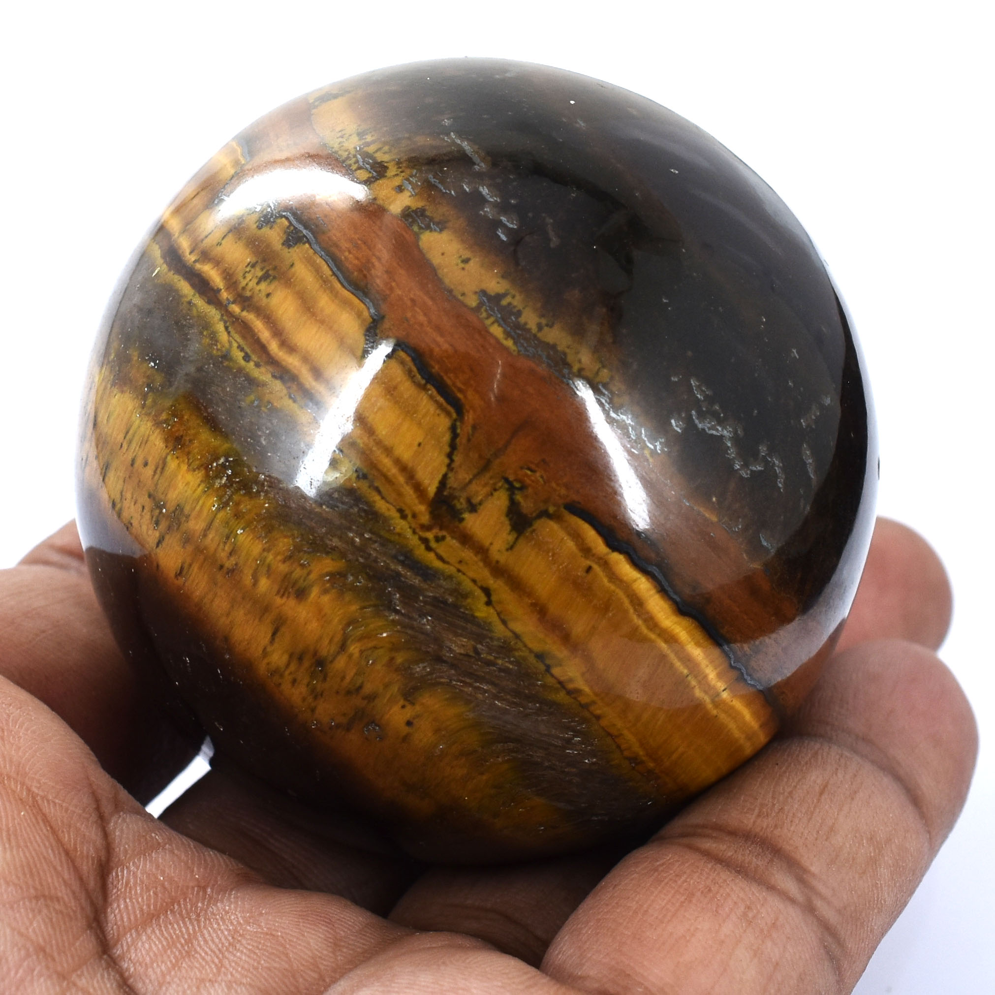 Natural Tiger Eye Crystal Sphere - Image 2