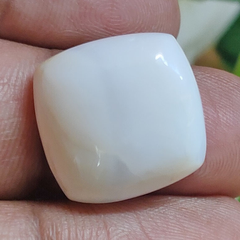 Premium 13.09 Cts Certified Natural Milky White Opal Cushion Cabochon - Image 7
