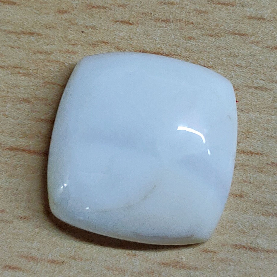 Premium 13.09 Cts Certified Natural Milky White Opal Cushion Cabochon - Image 2