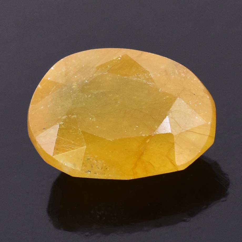 Natural Yellow Sapphire (Pukhraj) – 6.20 Carat Certified Yellow Sapphire Gemstone | Oval Mixed Cut - Image 3
