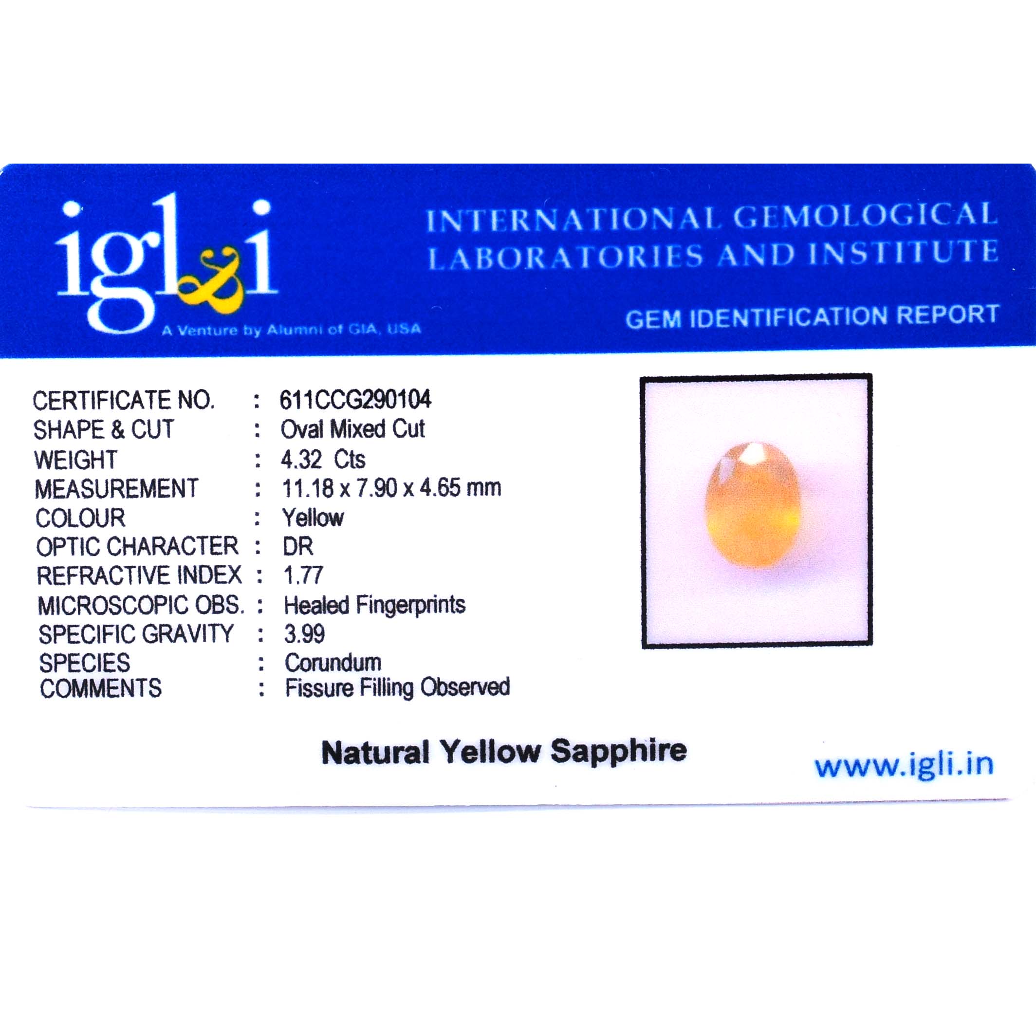 Natural Yellow Sapphire (Pukhraj) – 4.70 Carat Certified Yellow Sapphire Gemstone | Oval Mixed Cut - Image 6