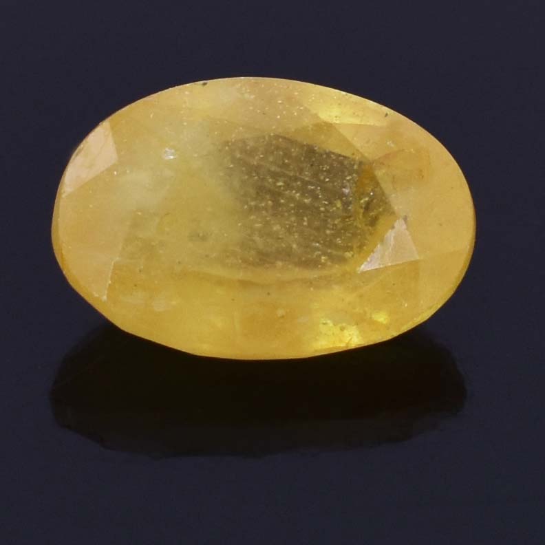 Natural Yellow Sapphire (Pukhraj) – 4.70 Carat Certified Yellow Sapphire Gemstone | Oval Mixed Cut - Image 2